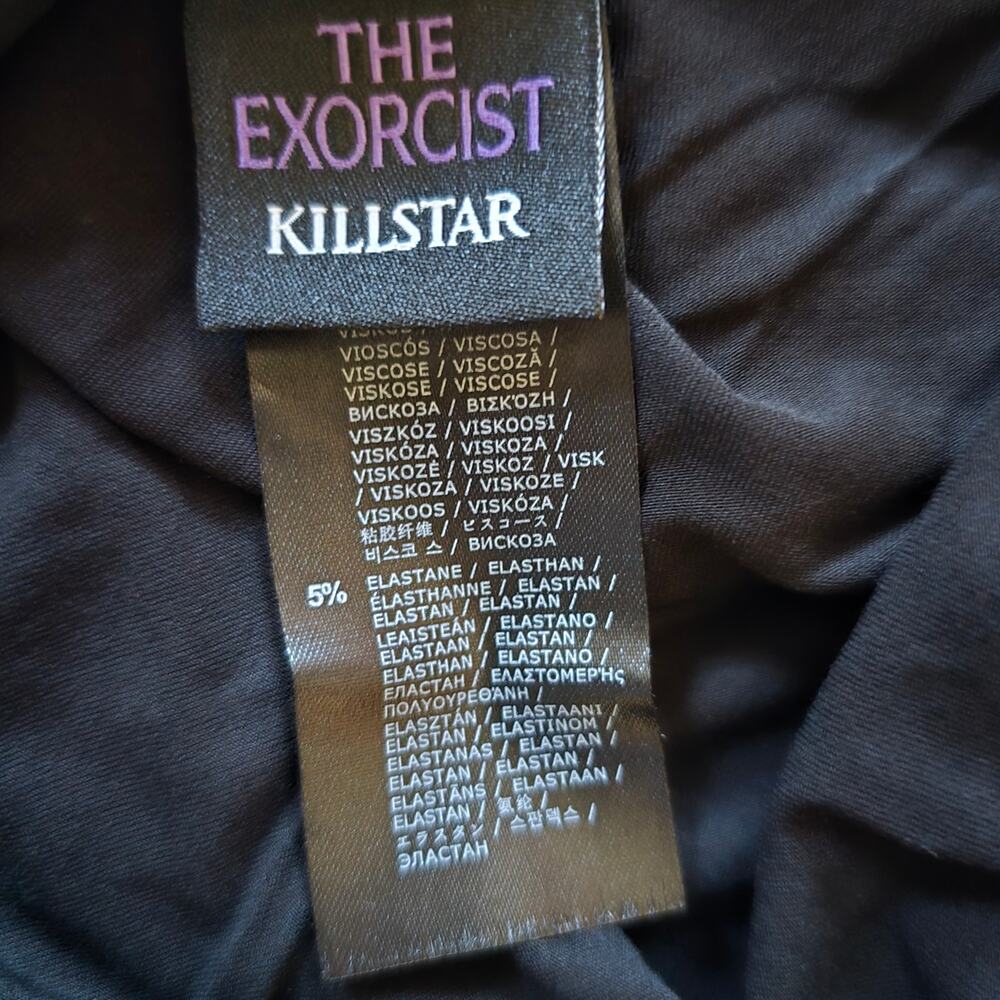 Killstar The Exorcist Graphic T Shirt Dress Black Small Goth Horror NWT Stretch - Picture 4 of 6